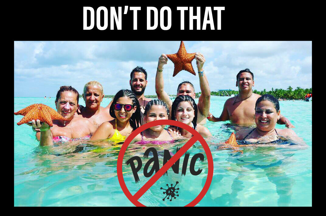 Saona island start fish out of the water 