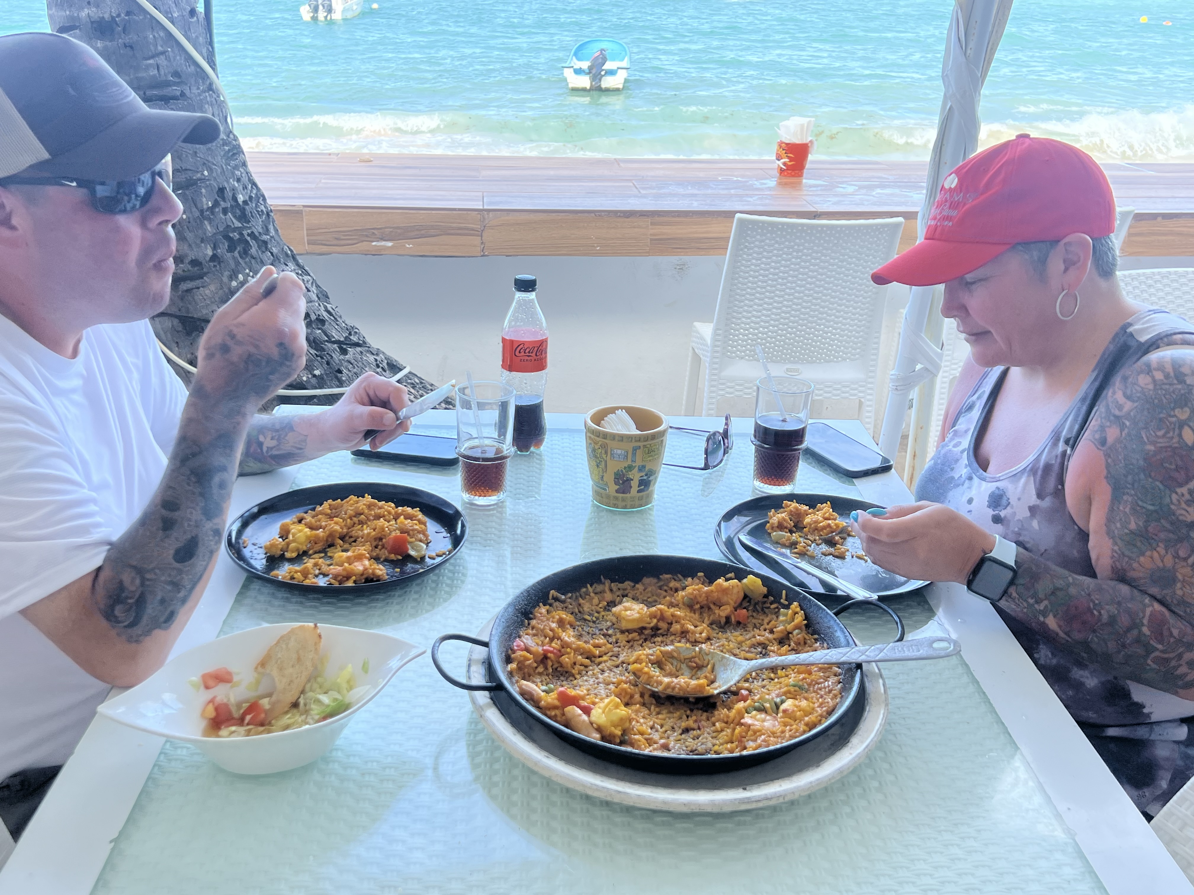 Punta Cana Slingshot Tour eating at capitan cook