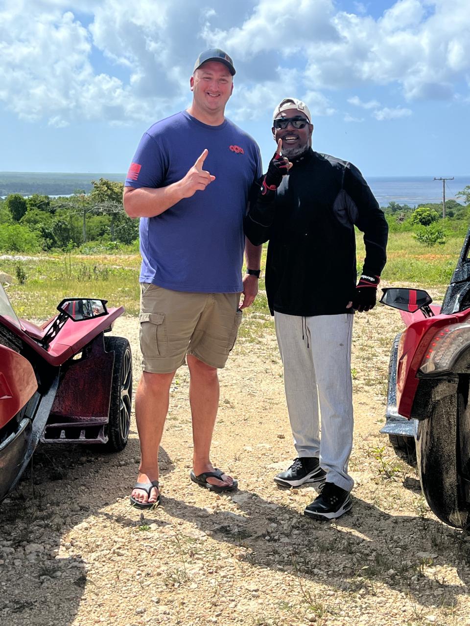 “Tourists driving slingshot at Yuma scenic viewpoint in Punta Cana”